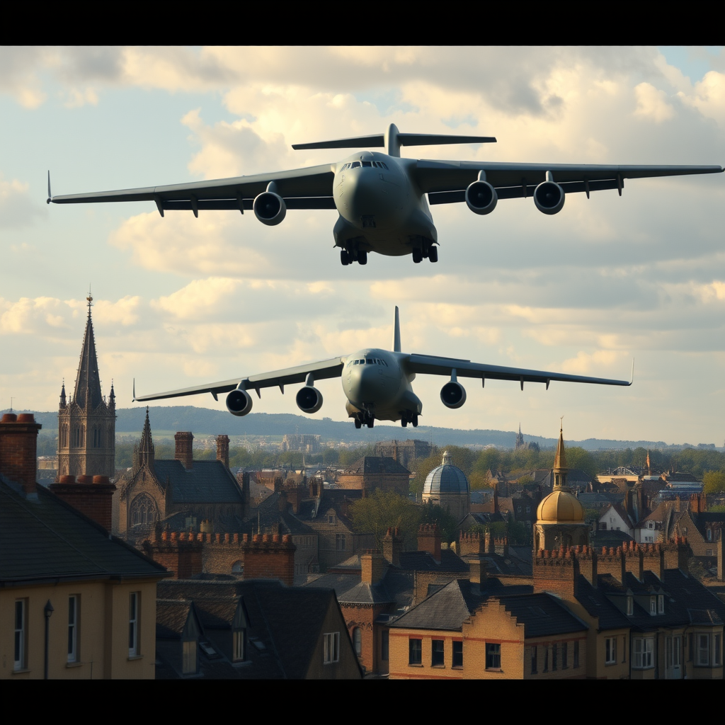 Military forces respond after massive cargo plane seen flying low over Oxford